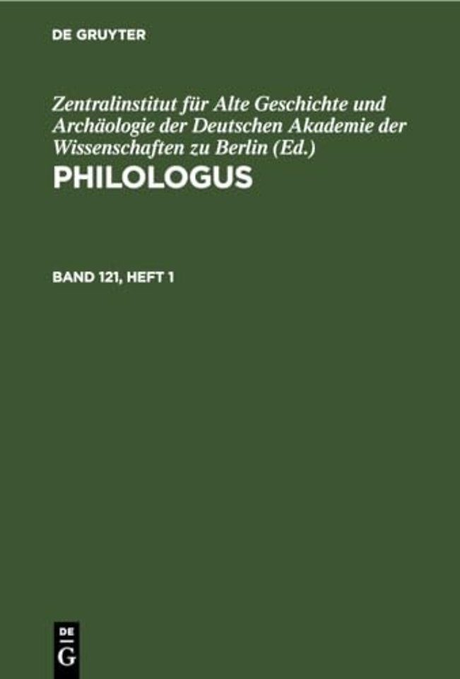 Philologus. Band 121, Heft 1