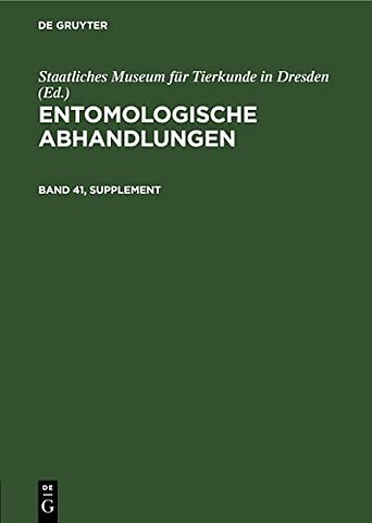 Entomologische Abhandlungen. Band 41, Supplement