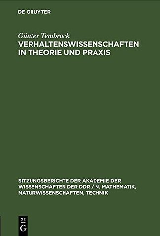 Verhaltenswissenschaften in Theorie Und PRAXIS