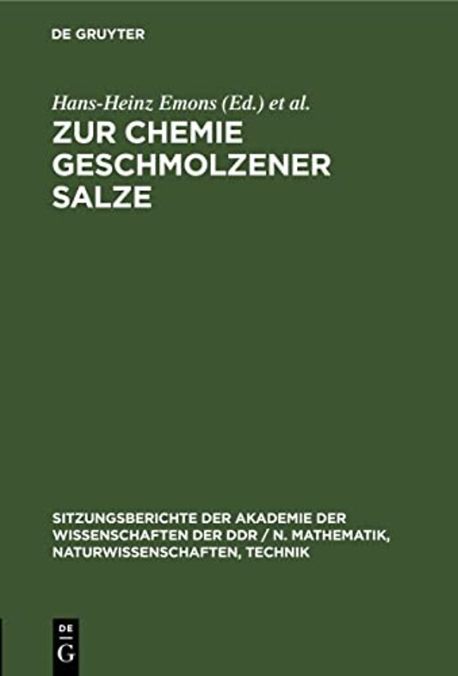 Zur Chemie Geschmolzener Salze