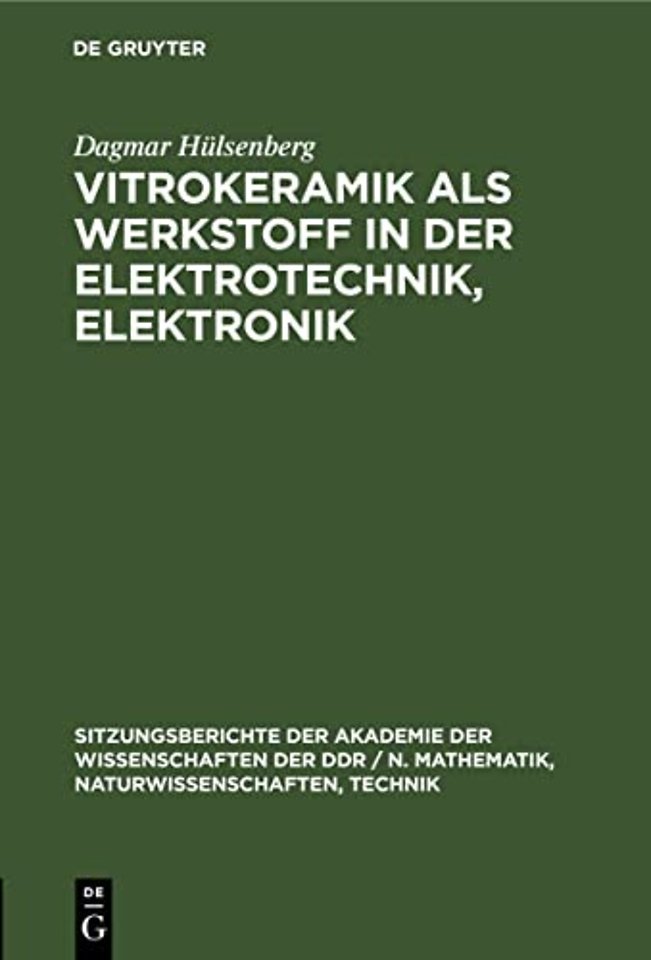 Vitrokeramik ALS Werkstoff in Der Elektrotechnik, Elektronik