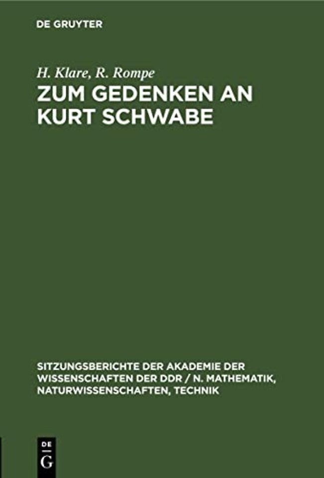 Zum Gedenken an Kurt Schwabe