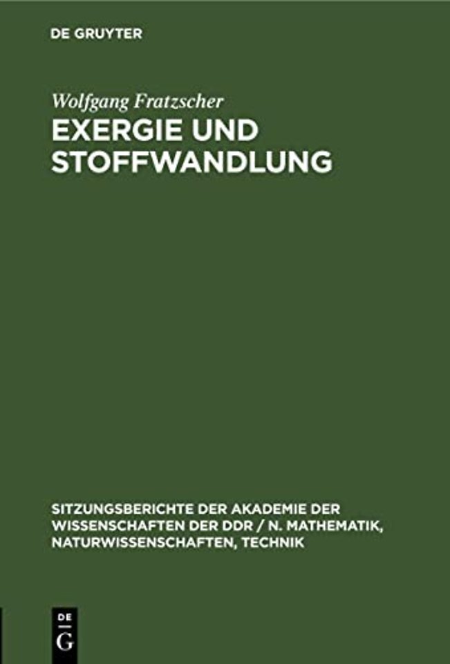 Exergie Und Stoffwandlung
