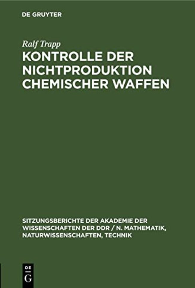 Kontrolle Der Nichtproduktion Chemischer Waffen