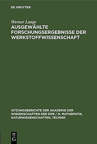 Ausgewahlte Forschungsergebnisse Der Werkstoffwissenschaft
