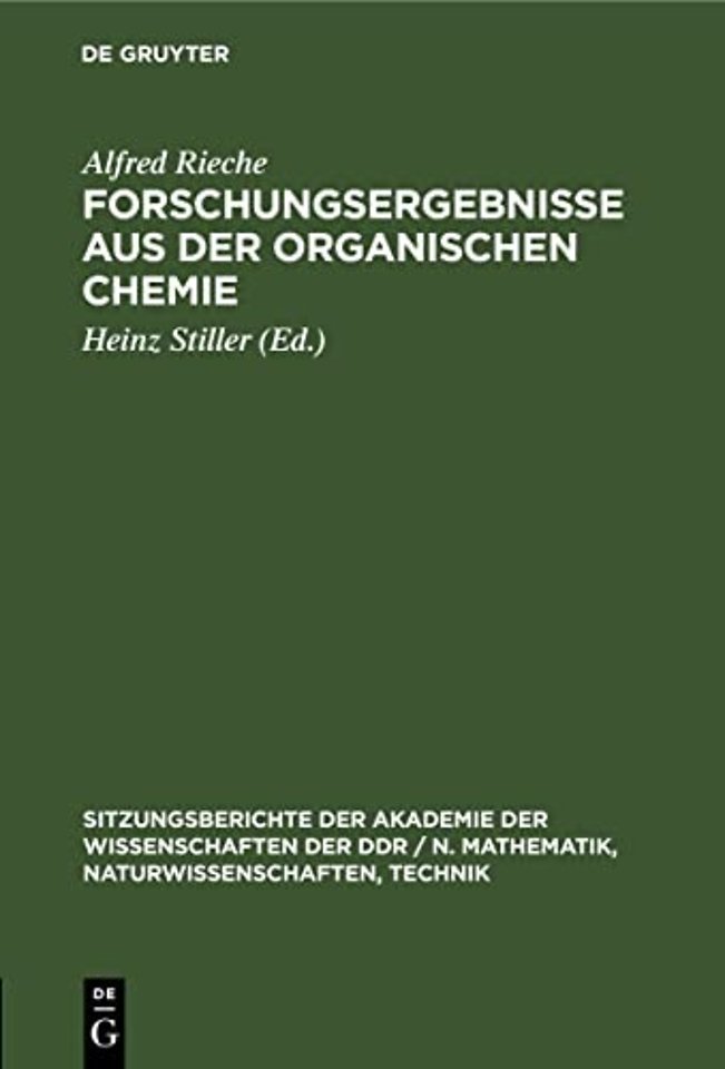 Forschungsergebnisse Aus Der Organischen Chemie