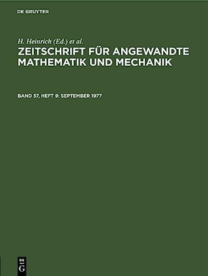 Band 57, Heft 9 – ZAMM–B, Band 57, Heft 9