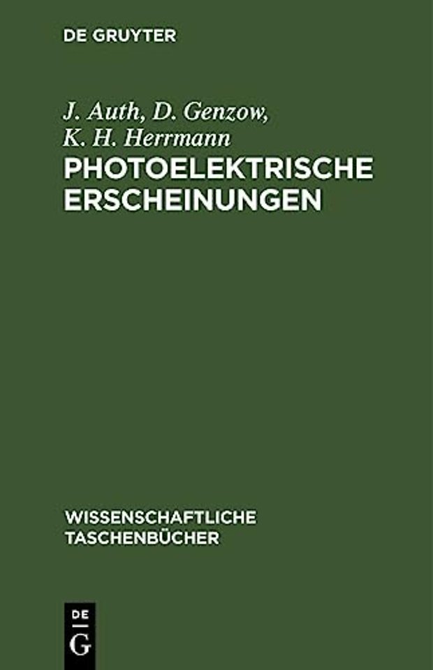 Photoelektrische Erscheinungen