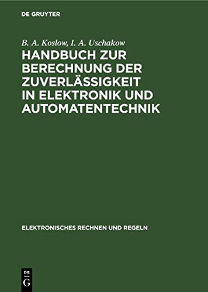 Handbuch Zur Berechnung Der Zuverlassigkeit in Elektronik Und Automatentechnik
