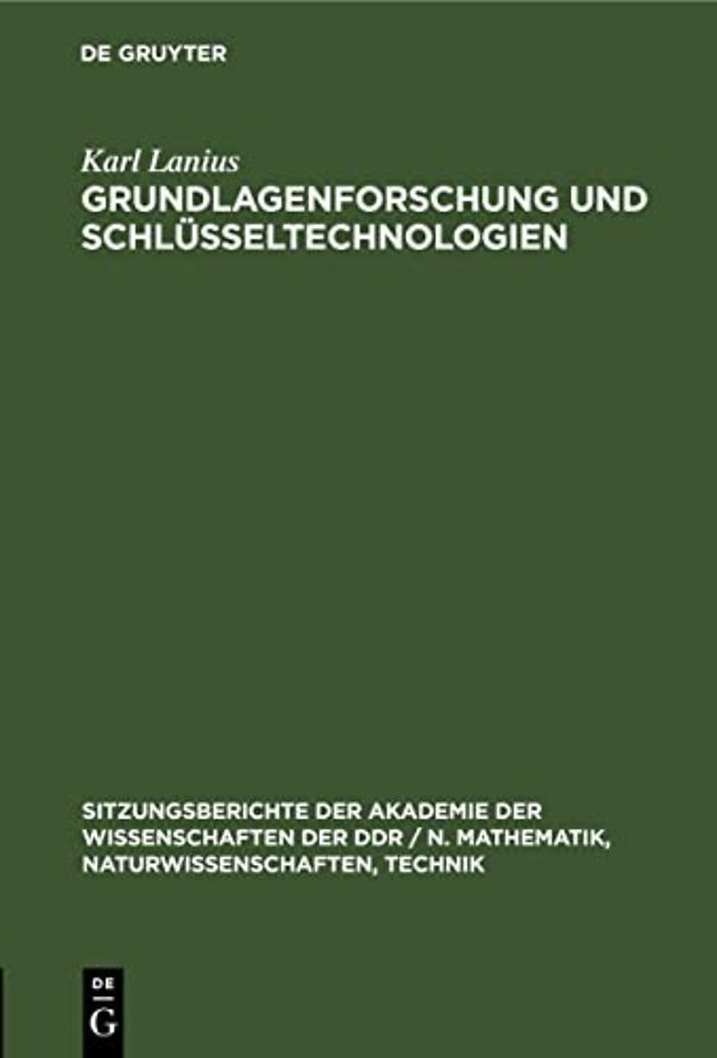 Grundlagenforschung Und Schlusseltechnologien