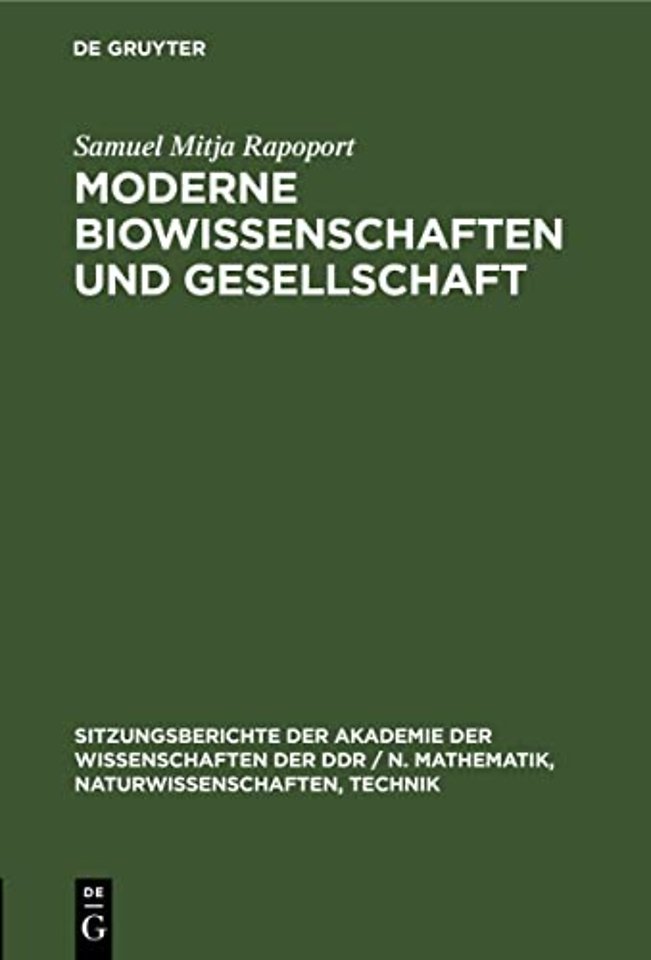 Moderne Biowissenschaften Und Gesellschaft