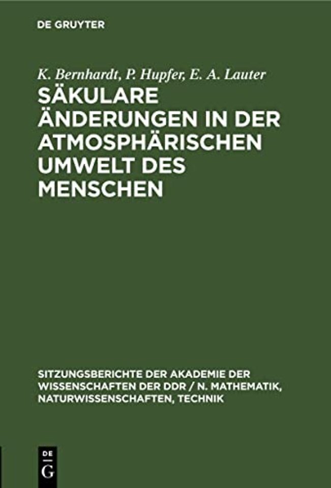 Sakulare Anderungen in Der Atmospharischen Umwelt Des Menschen