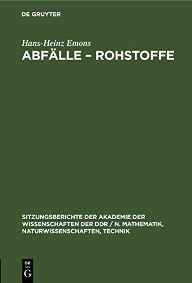 Abfalle - Rohstoffe
