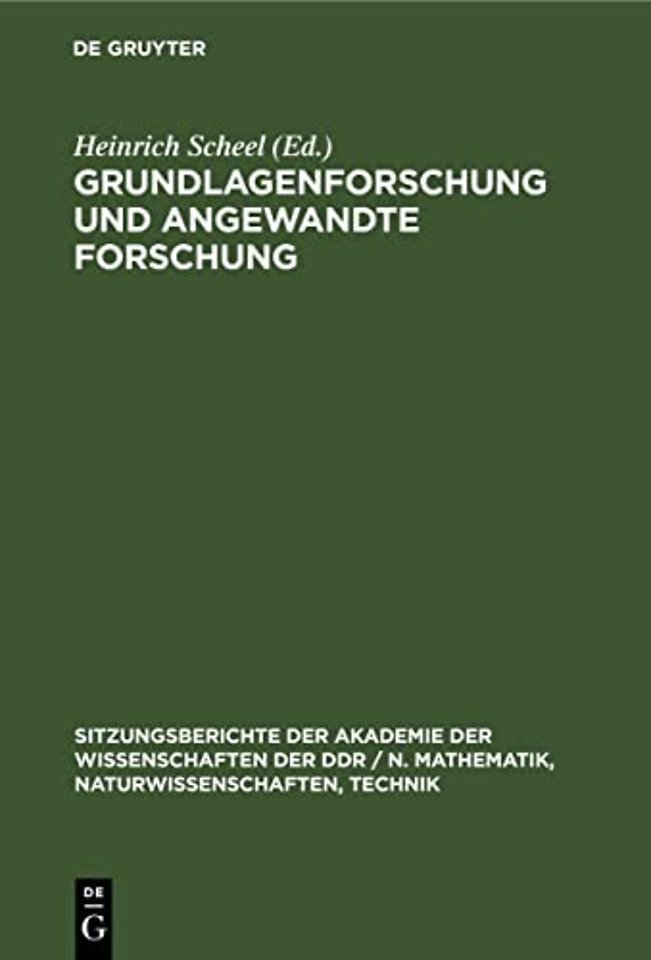 Grundlagenforschung Und Angewandte Forschung