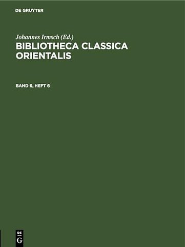 Bibliotheca Classica Orientalis. Band 6, Heft 6