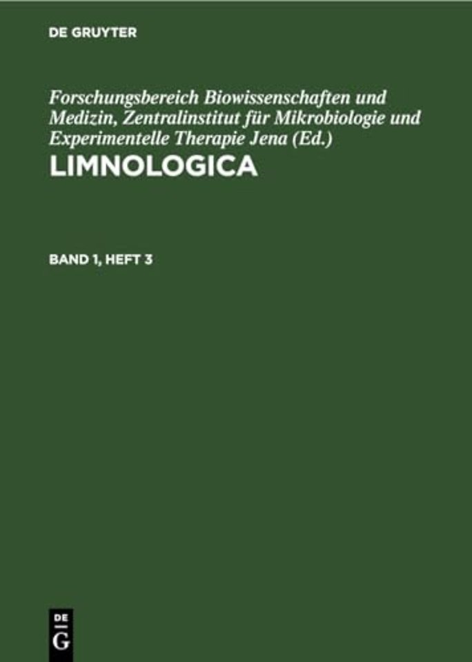 Limnologica. Band 1, Heft 3