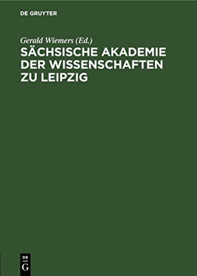 Sachsische Akademie Der Wissenschaften Zu Leipzig