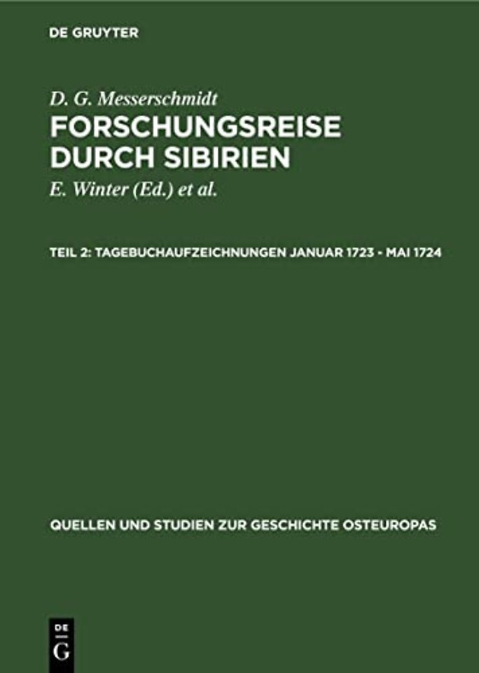 Tagebuchaufzeichnungen Januar 1723 - Mai 1724