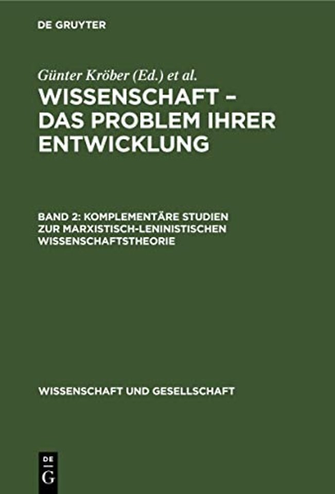 Komplementare Studien Zur Marxistisch-Leninistischen Wissenschaftstheorie
