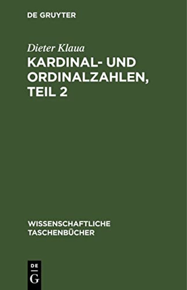 Kardinal– und Ordinalzahlen, Teil 2 – Einführung in die Allgemeine Mengenlehre III/2