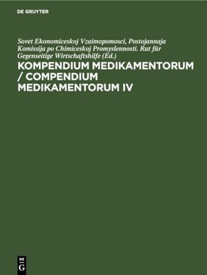 Kompendium Medikamentorum / Compendium Medikamentorum. IV.