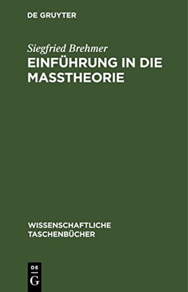 Einfuhrung in Die Maßtheorie