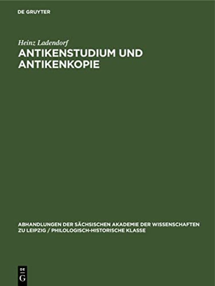 Antikenstudium Und Antikenkopie