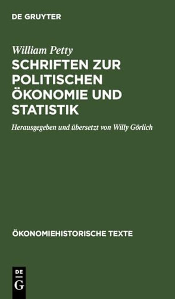 Schriften Zur Politischen Okonomie Und Statistik