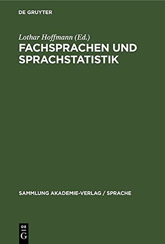Fachsprachen und Sprachstatistik – Beiträge zur angewandten Sprachwissenschaft