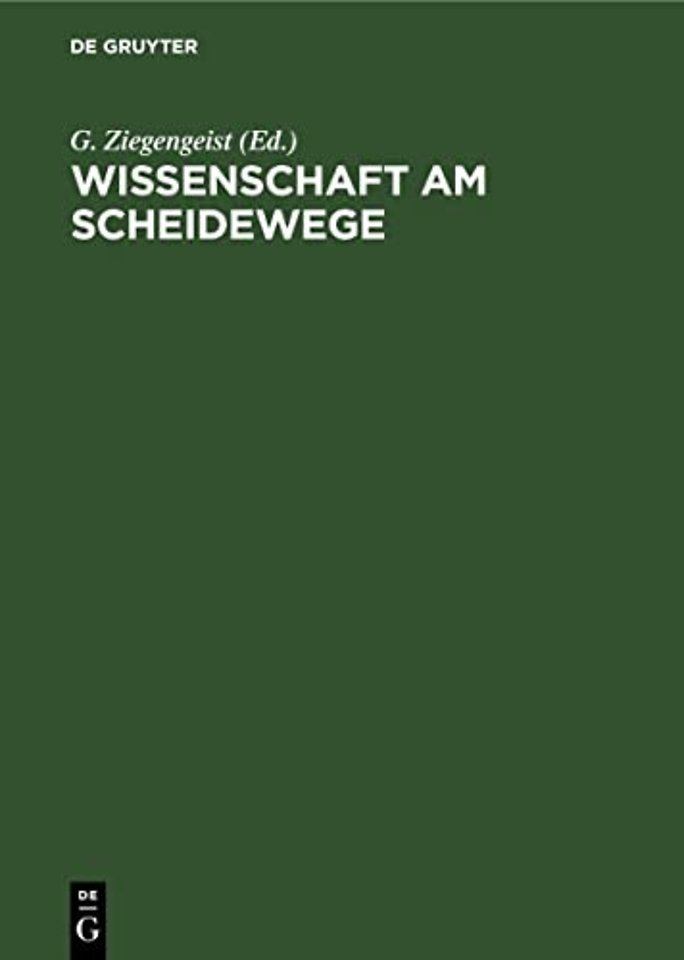 Wissenschaft Am Scheidewege