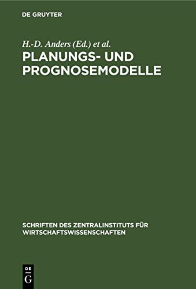Planungs- Und Prognosemodelle