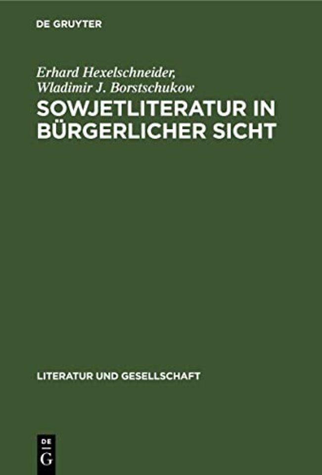 Sowjetliteratur in Burgerlicher Sicht
