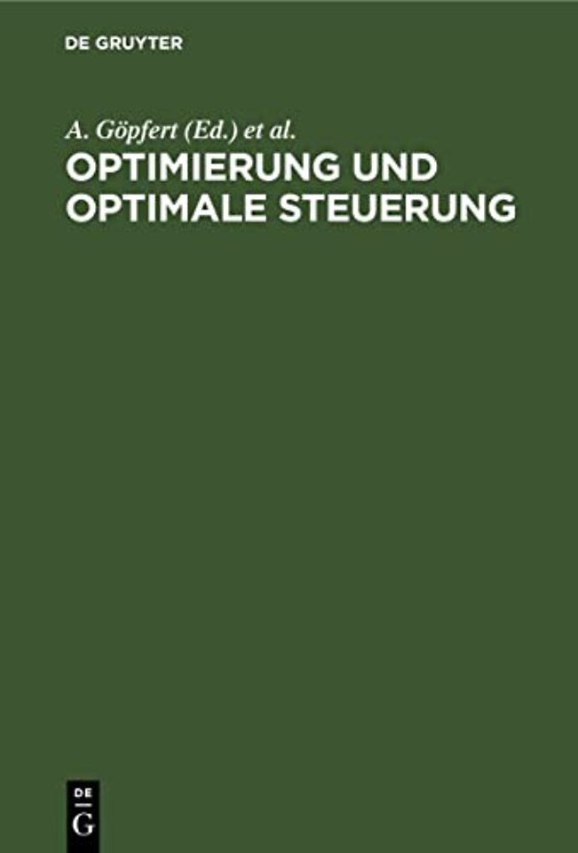Optimierung Und Optimale Steuerung