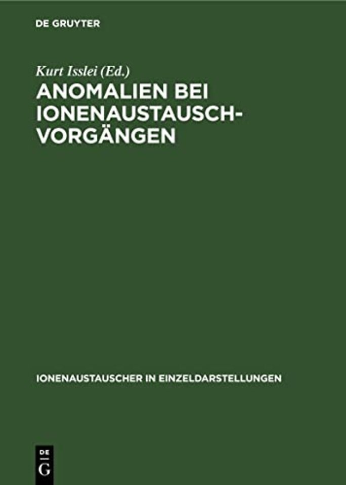 Anomalien Bei Ionenaustausch-Vorgangen