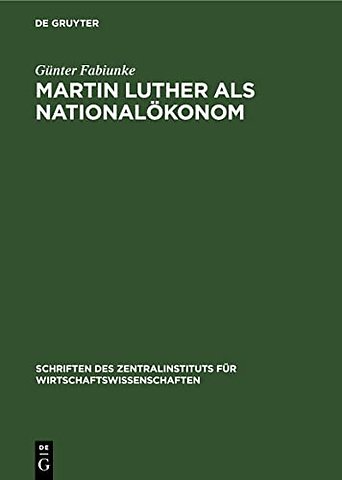 Martin Luther als Nationalökonom