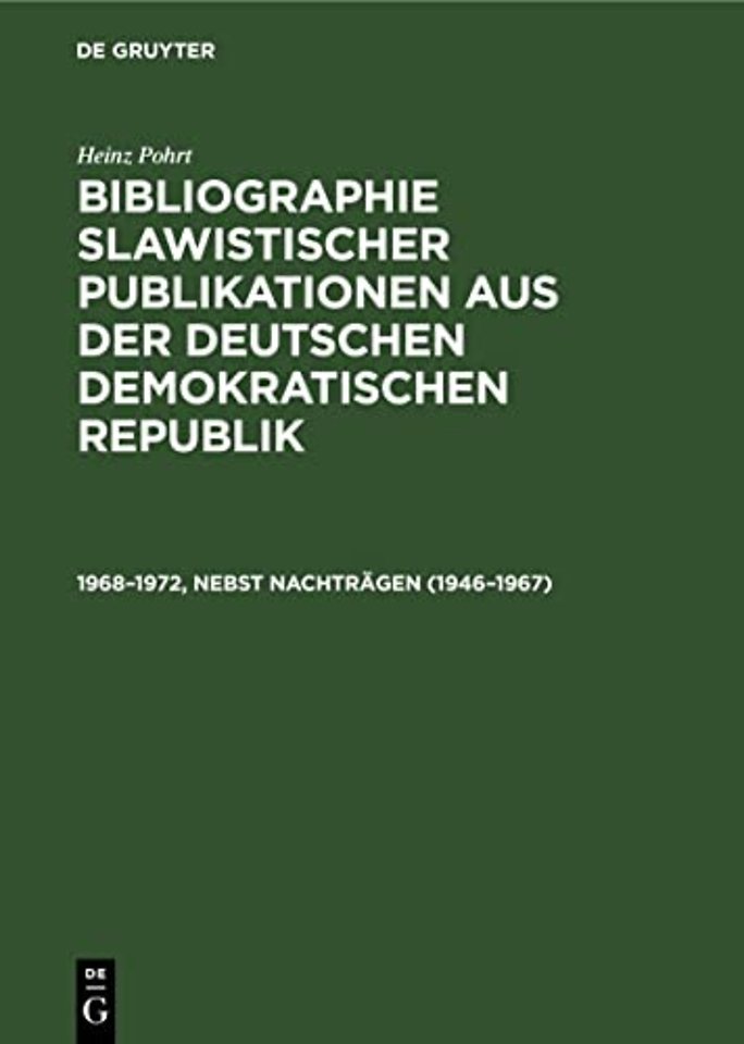 1968-1972, Nebst Nachtragen (1946-1967)