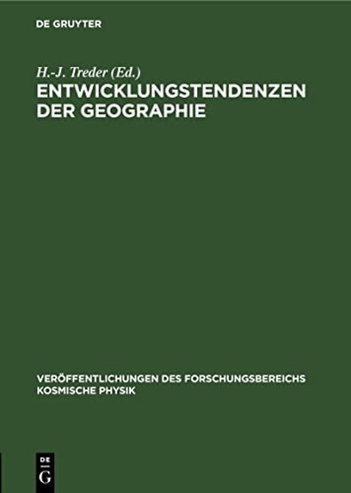 Entwicklungstendenzen Der Geographie