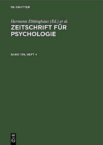 Zeitschrift für Psychologie. Band 199, Heft 4