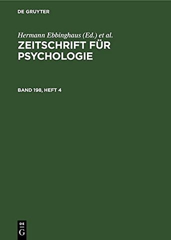 Zeitschrift für Psychologie. Band 198, Heft 4
