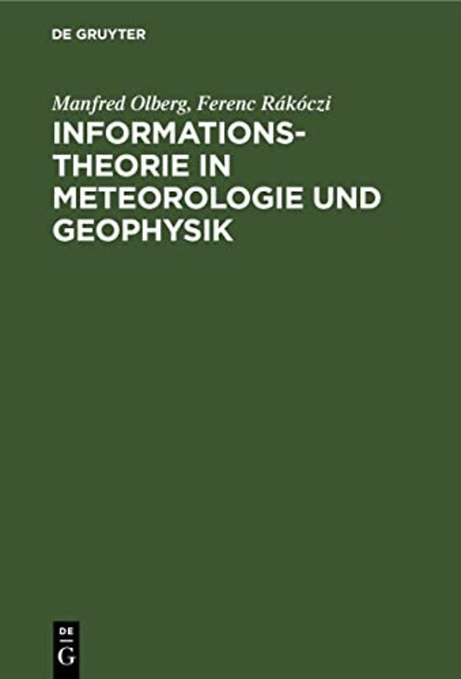 Informationstheorie in Meteorologie Und Geophysik