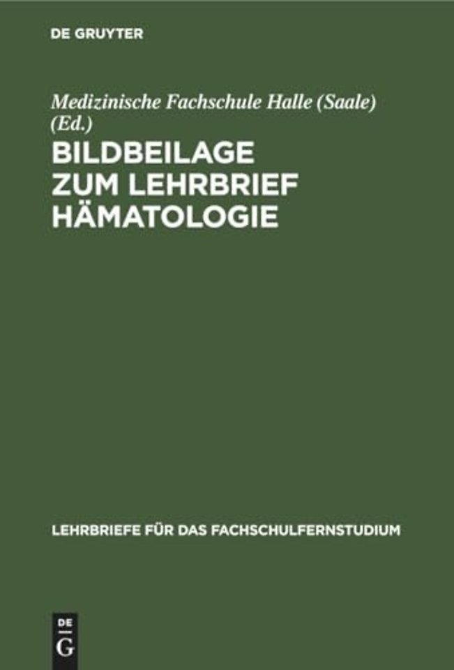 Bildbeilage Zum Lehrbrief Hamatologie