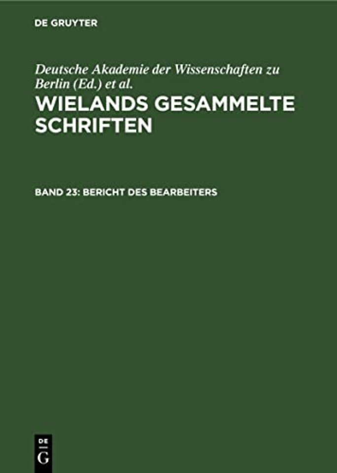 Bericht des Bearbeiters