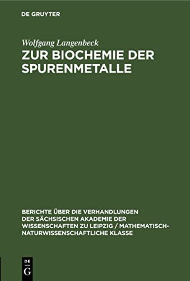 Zur Biochemie Der Spurenmetalle