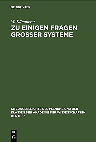 Zu einigen Fragen groβer Systeme