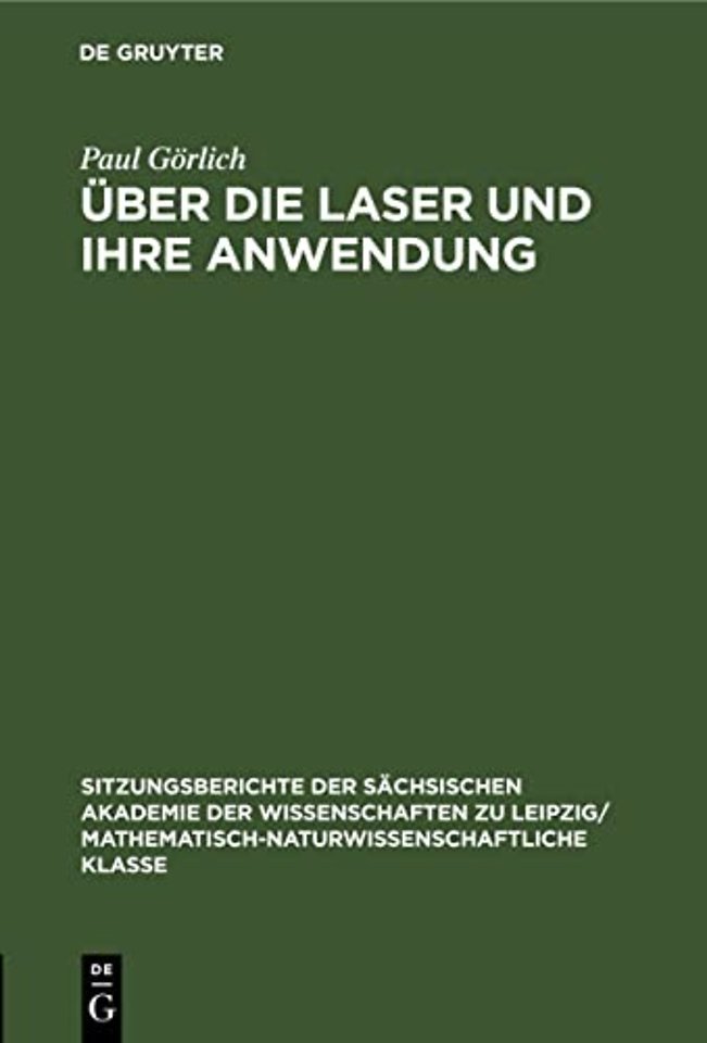 Uber Die Laser Und Ihre Anwendung