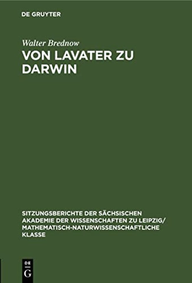 Von Lavater Zu Darwin