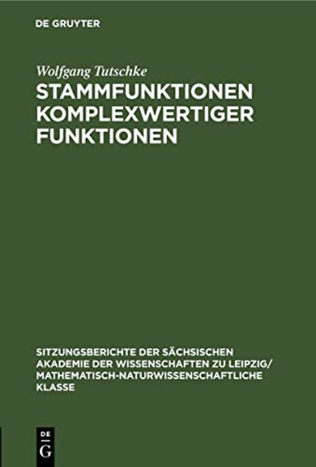 Stammfunktionen Komplexwertiger Funktionen