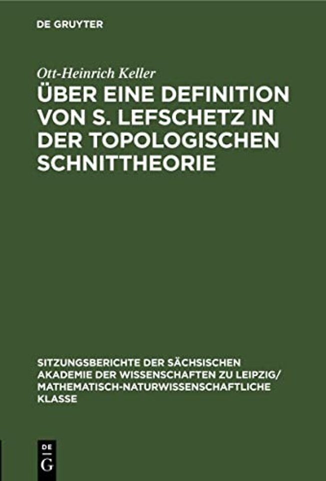 Uber Eine Definition Von S. Lefschetz in Der Topologischen Schnittheorie