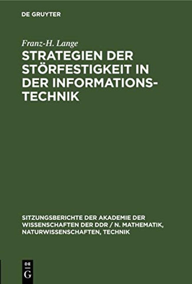 Strategien Der Storfestigkeit in Der Informationstechnik