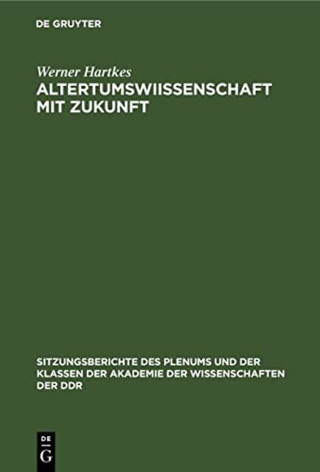 Altertumswiıssenschaft Mit Zukunft